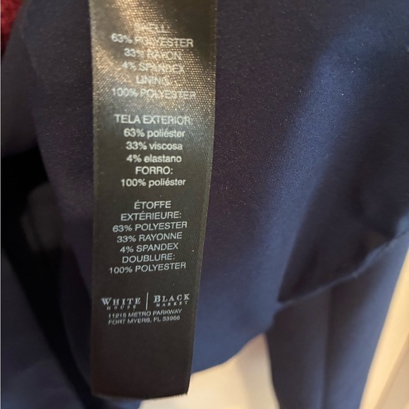 White House Black Market Navy Single-Button Tailored Blazer, Size 10 - Picture 2 of 3